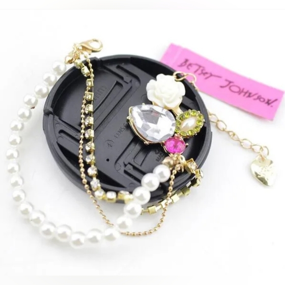 Multi-color Crystal layered flower Pearl bracelet BOGO - Picture 13 of 14